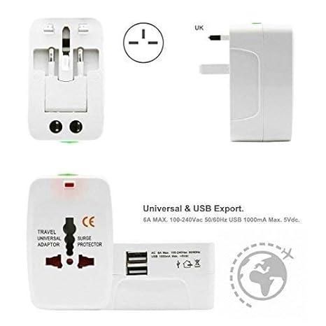 Universal Travel Adapter with Built in Dual USB Charger Ports